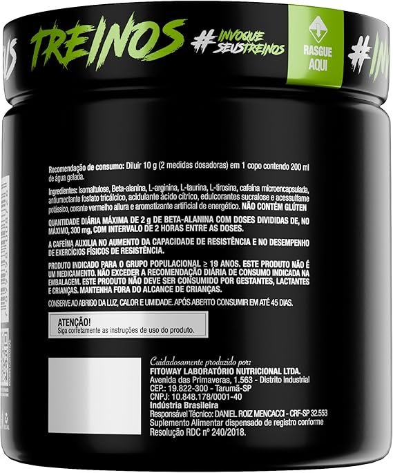 FTW Pré-Treino Diabo Verde em Pó com Cafeína, Aminoácidos Beta‑Alanina e Arginina para Treinos e Atividades Físicas - Pote 300 g (Energético) - Imagem 2