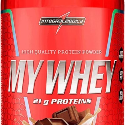 Integralmédica My Whey Proteína em Pó Sabor Chocolate – 21g de Proteína por Porção – Alta Concentração de BCAAs – Pote 900g
